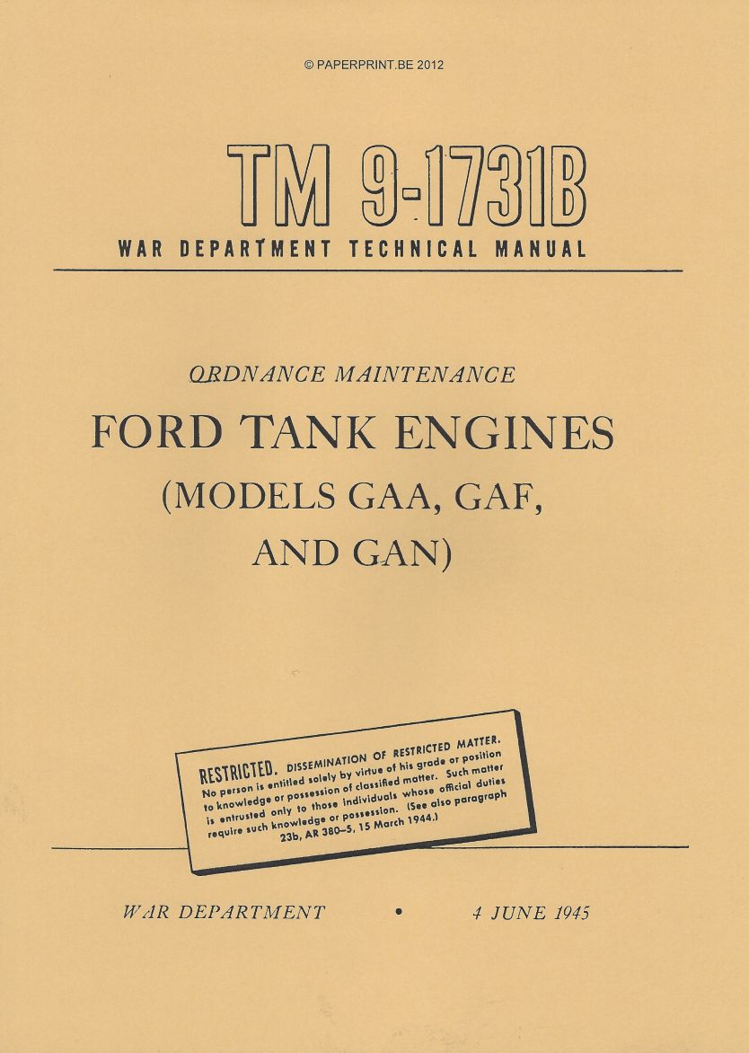 TM 9-1731B US FORD TANK ENGINES (MODELS GAA, GAF AND GAN